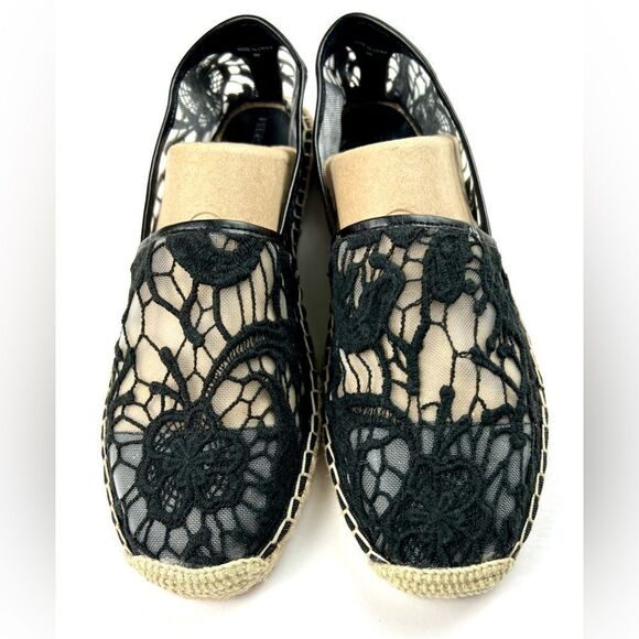 Rebecca Minkoff Jenny Black and Tan Espadrille Flats - Picture 3 of 11